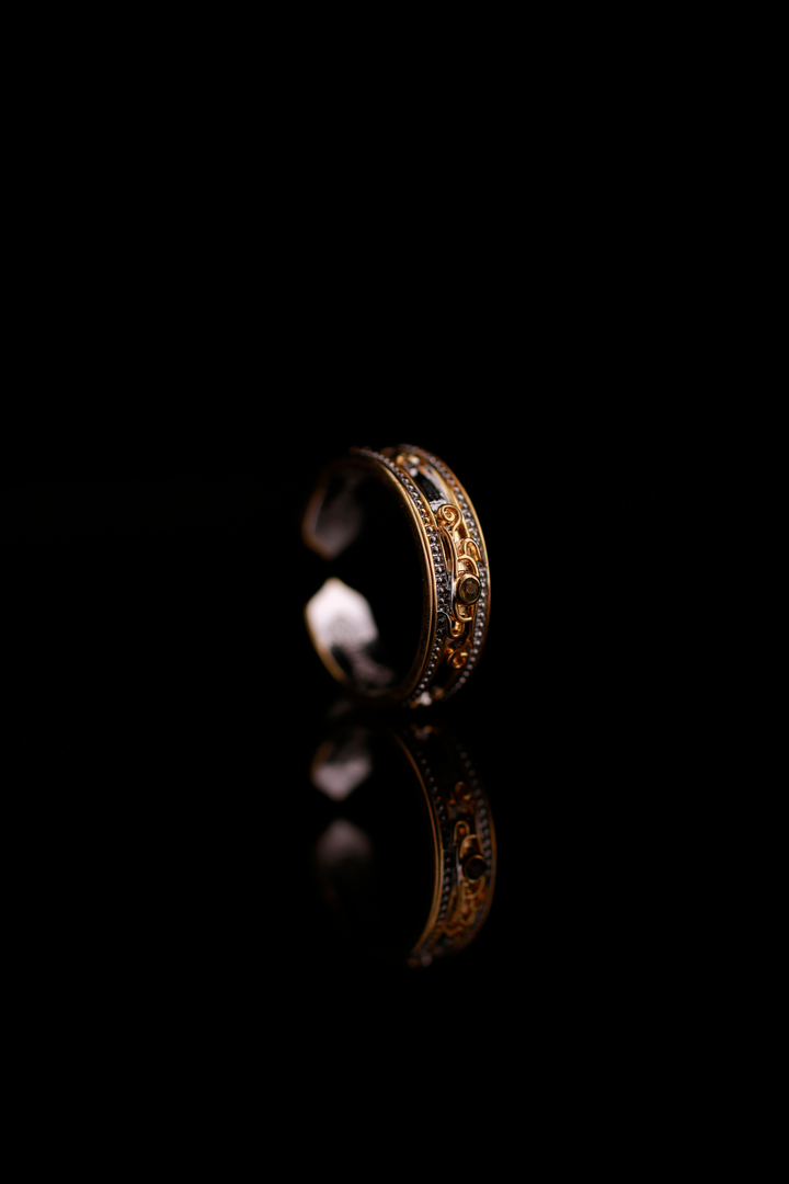 Amber Spiral Inscription Ring