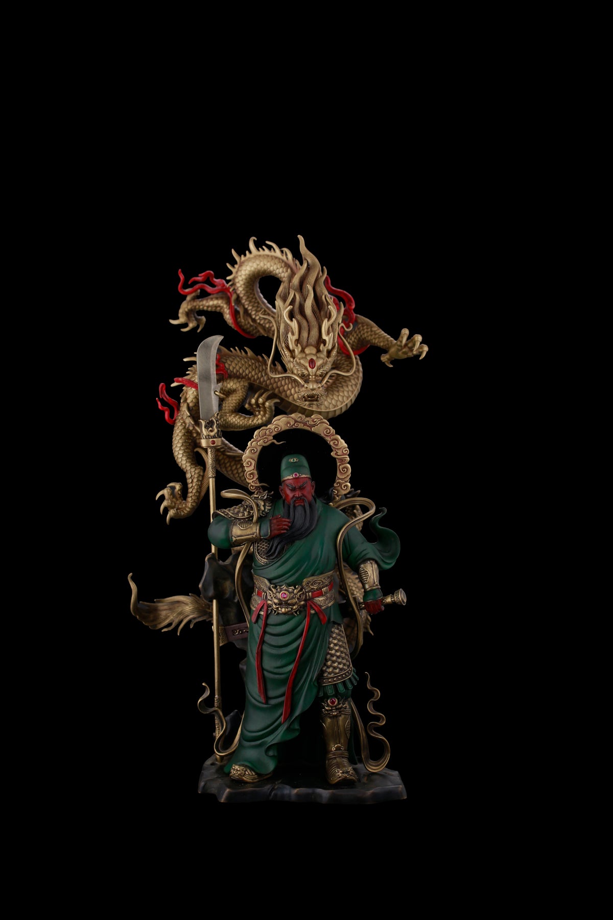 Ascending Dragon Guan Yu Sculpture