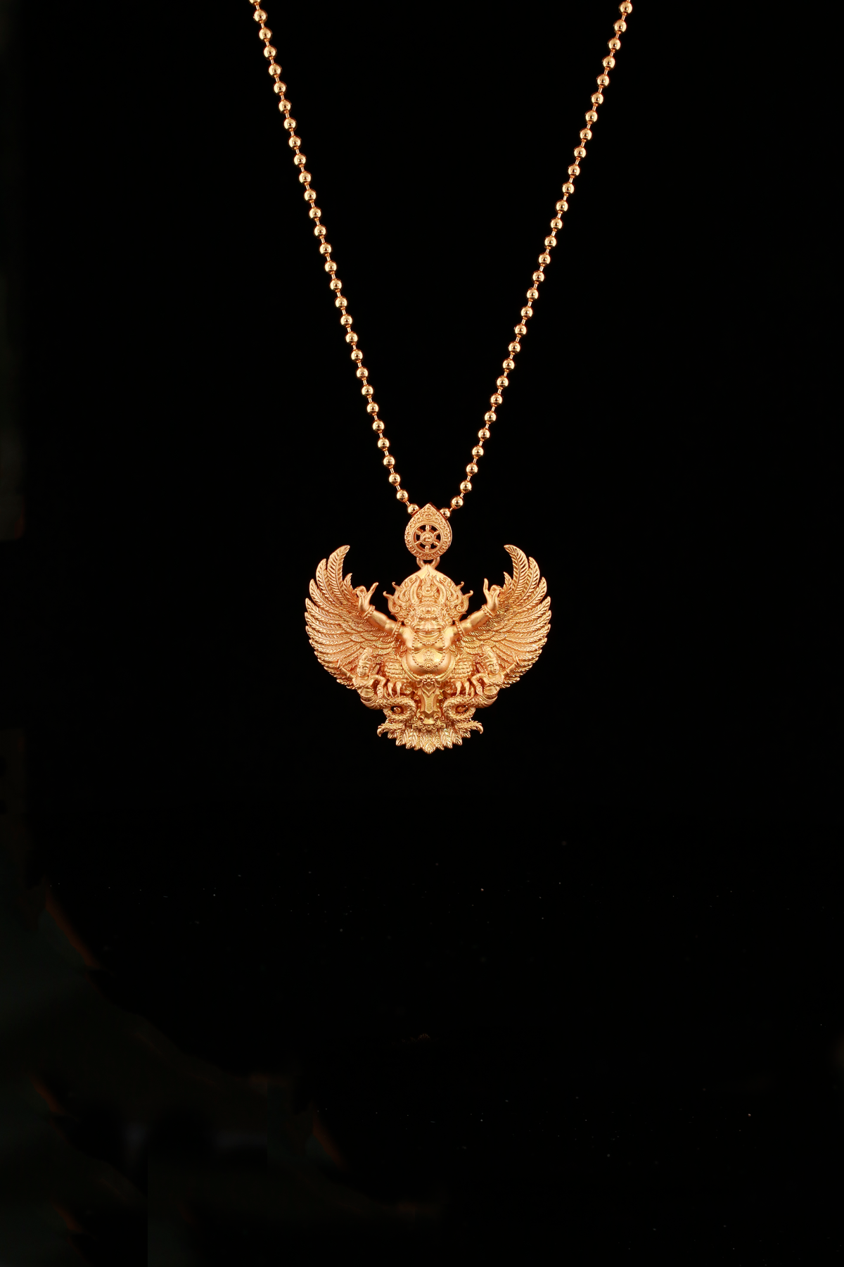 Garuda with Twin Dragon Maidens Pendant Necklace