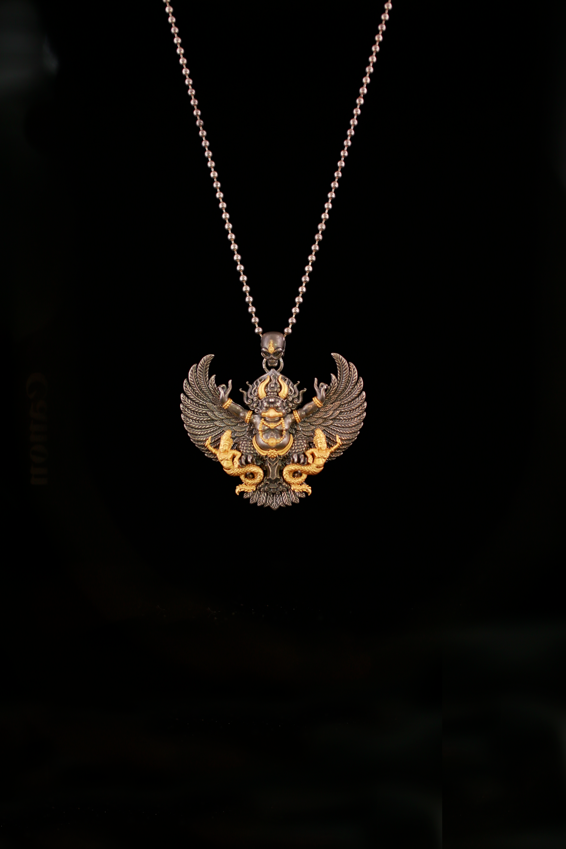 Twin Dragon Garuda Pendant Necklace