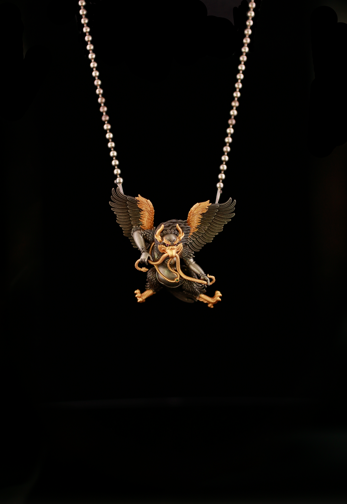 Stormwing Garuda Sculptural Pendant Necklace