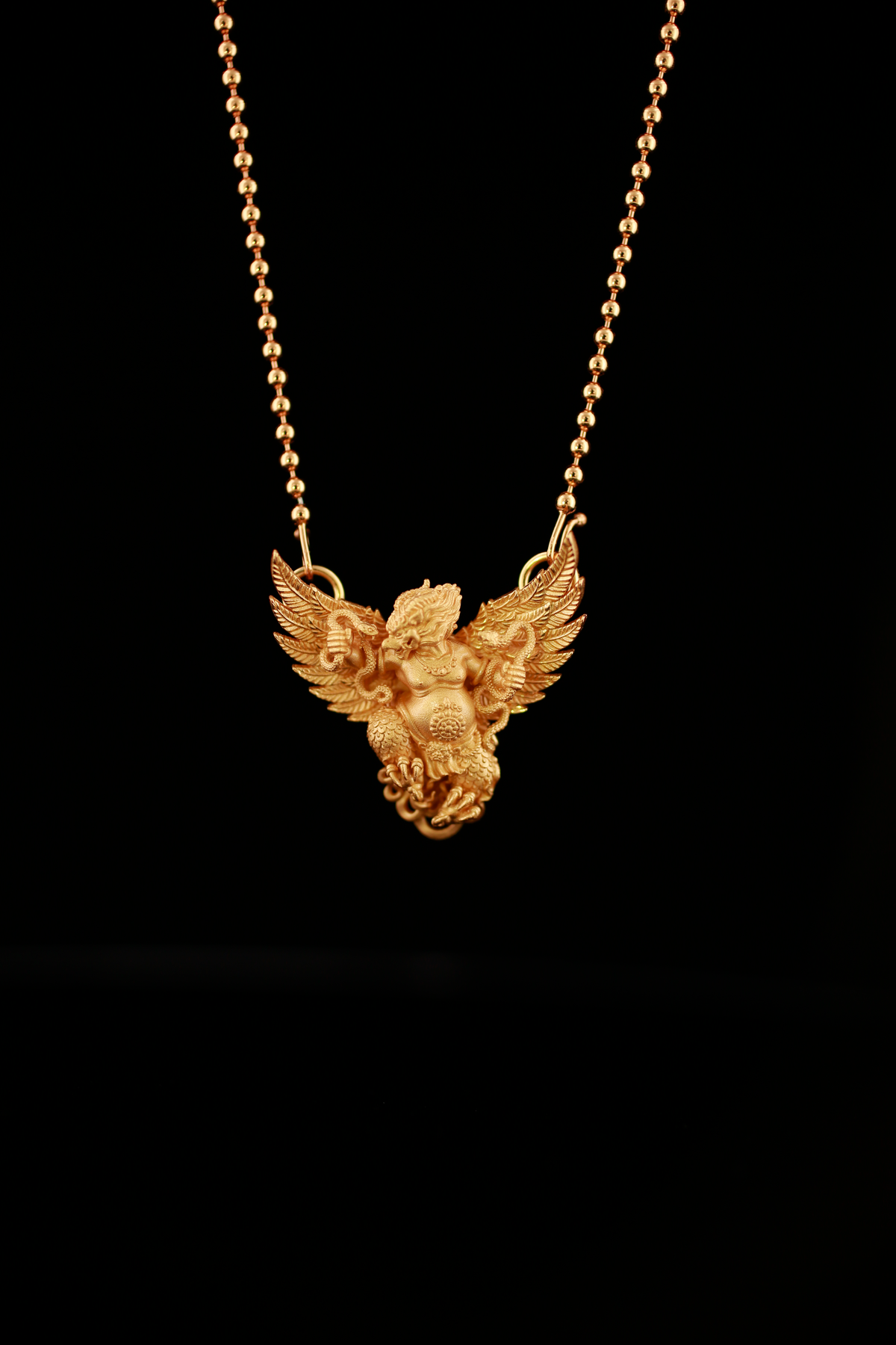 Wrathful Garuda Sculptural Pendant Necklace