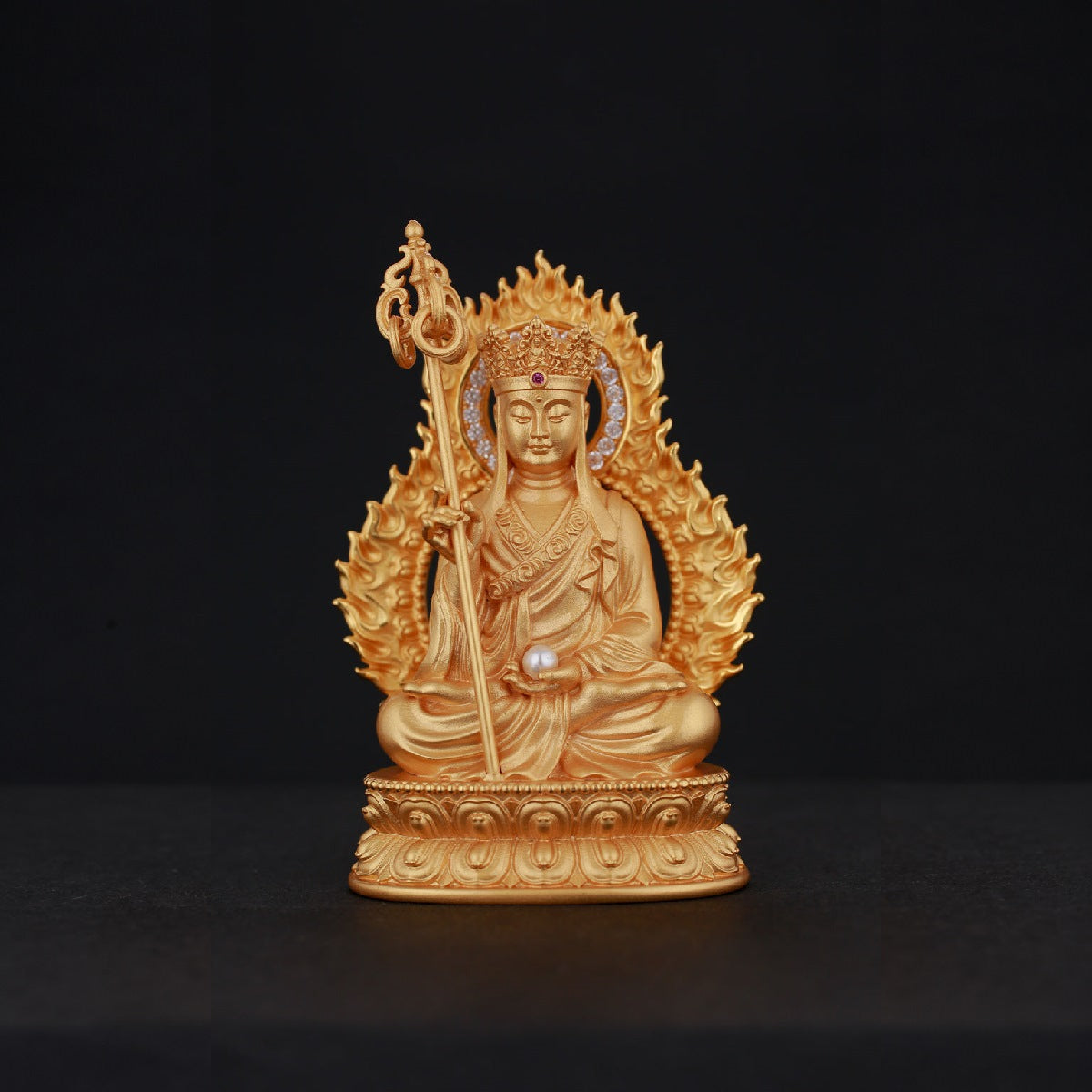 Kṣitigarbha Double-Lotus Sculpture