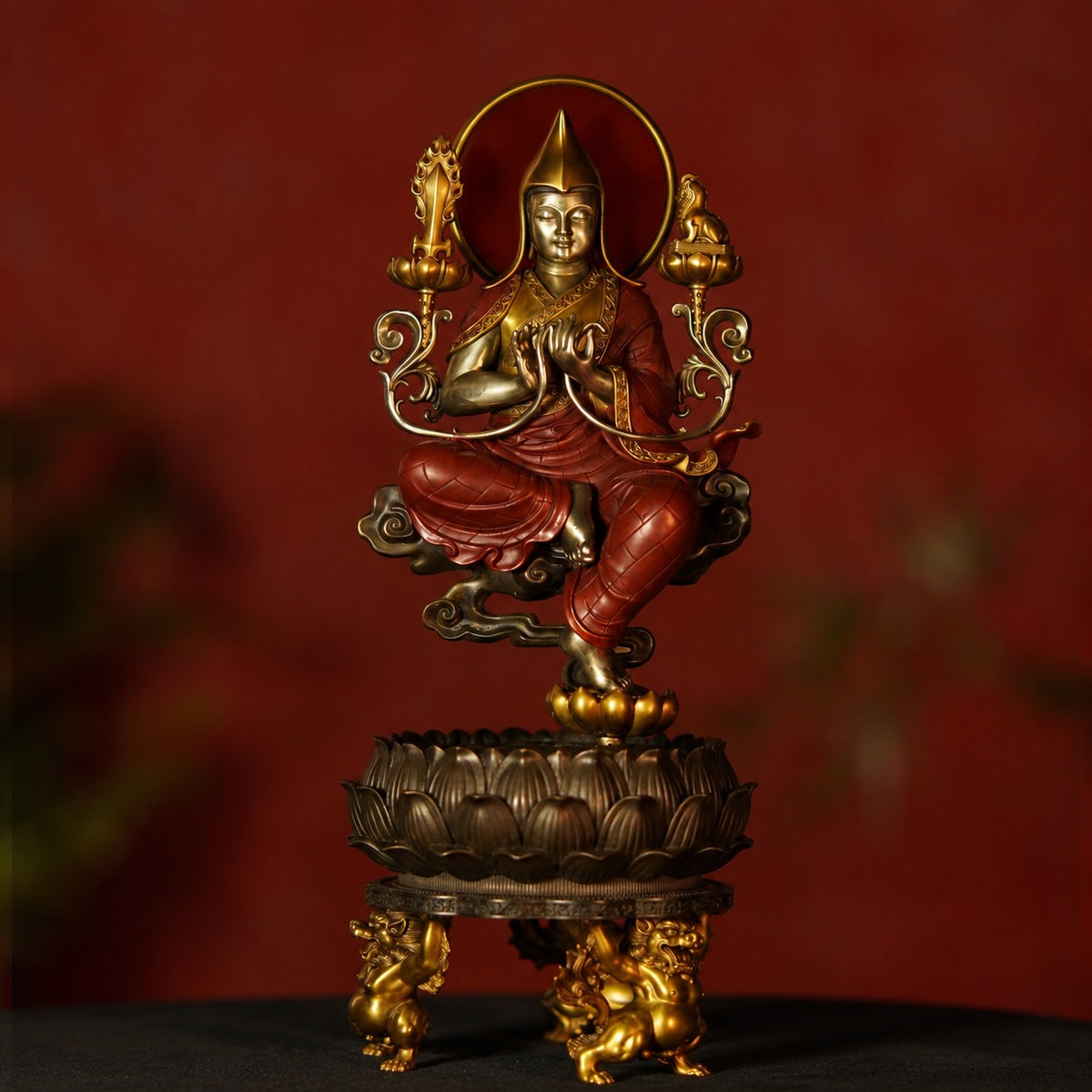Tsongkhapa Lotus Throne Sculpture